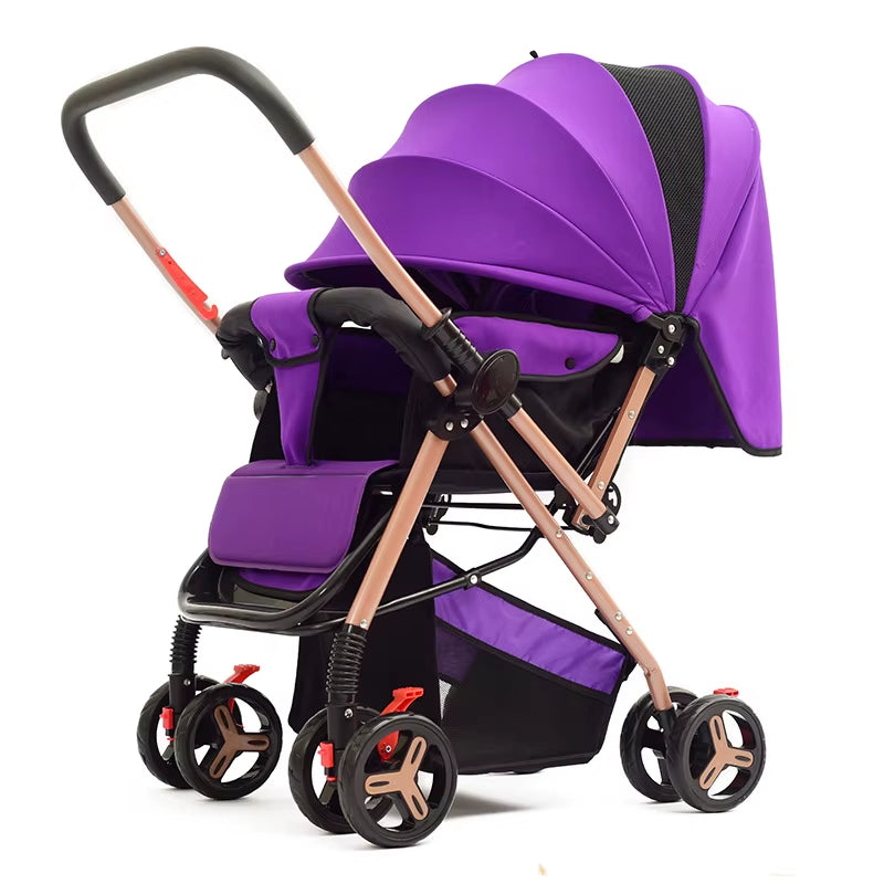 2025 New Style Four-Wheel Baby Stroller Lightweight Foldable Baby Stroller with Two-Way Function