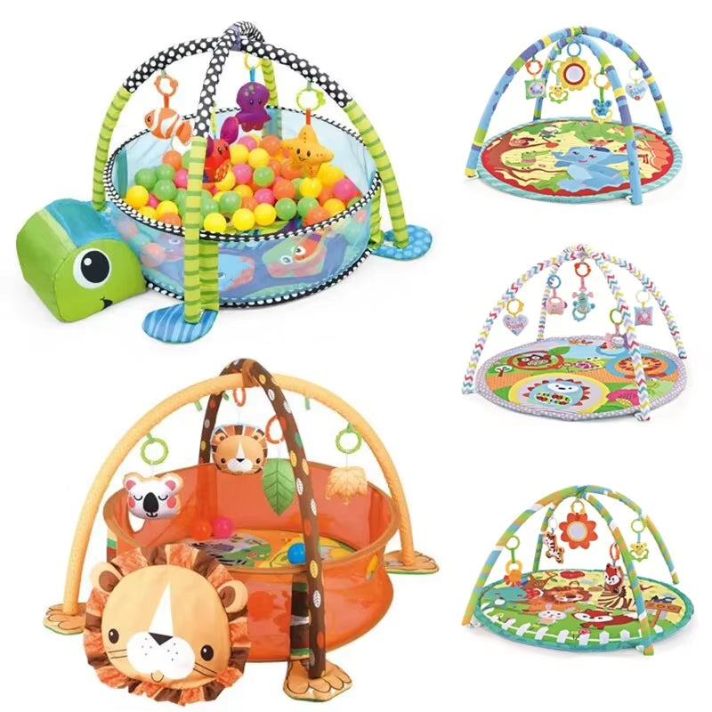 Baby Fitness Frame Crawling Blanket Play Mat Fence Crawling Mat with Cloth Book Infant Rug Enlightenment Toys Game Mat Gift