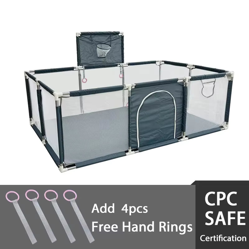 Playpen for 0-6Y Large Safety Play Yard Indoor/Outdoor Kids Play Area with Soft Padding Toddler Playground Dry Ball Pool