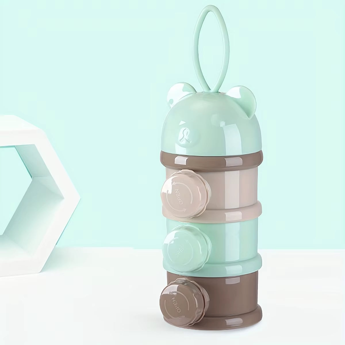 Large Capacity Baby Milk Powder Container with Strap, Baby Formula Dispenser, Stackable Food Storage Box, Portable Snack Box