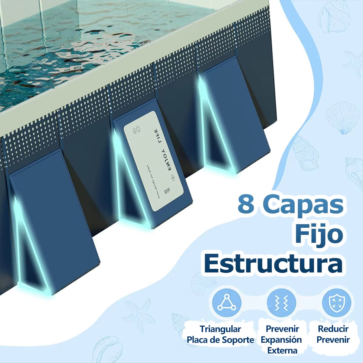 2.6M 3M Foldable Non-Inflatable Kids' and Adults' Outdoor Swimming Pool - Hard Plastic Shell,Kid Pool for Backyard 