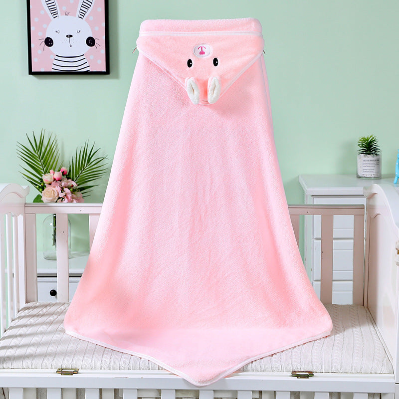 Coral Fleece Baby Bath Towel Bathrobe