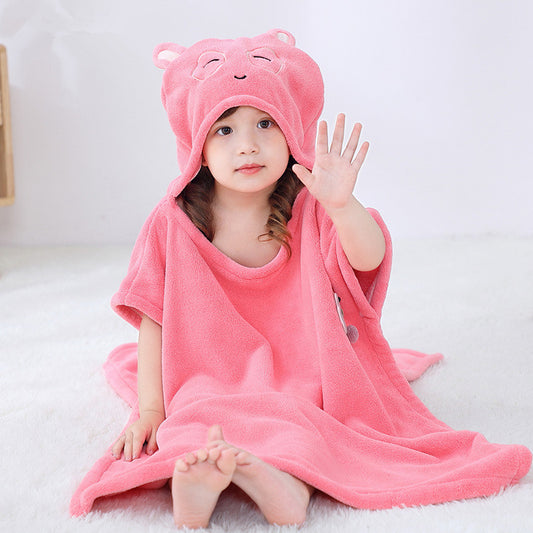 Infant Baby Bathing Hooded Bath Towel Cloak Cloak