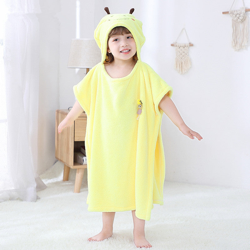 Infant Baby Bathing Hooded Bath Towel Cloak Cloak