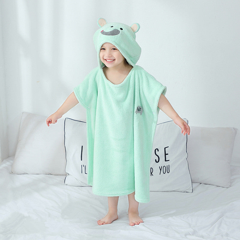 Infant Baby Bathing Hooded Bath Towel Cloak Cloak