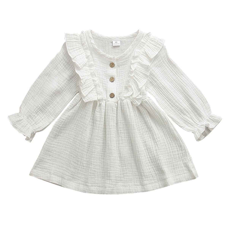 1-6Y Baby Girl Spring Dress With Ruffled Children