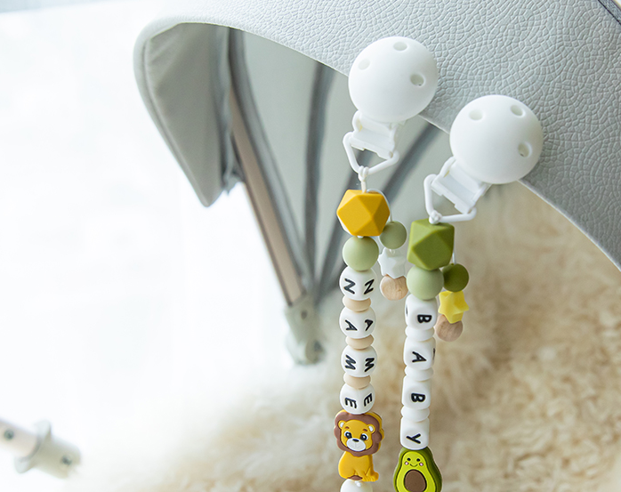 Baby pacifier chain baby silicone molar teether bite