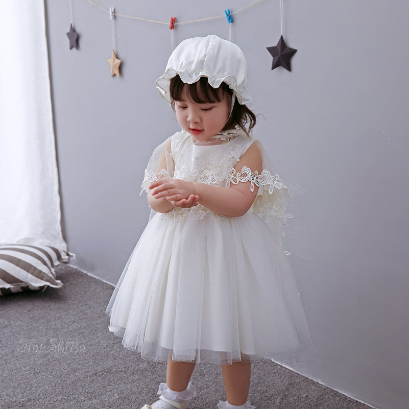 2021 full moon baby baby wash dress Princess Dress Baby Dress shawl Hat Winter Dress Skirt