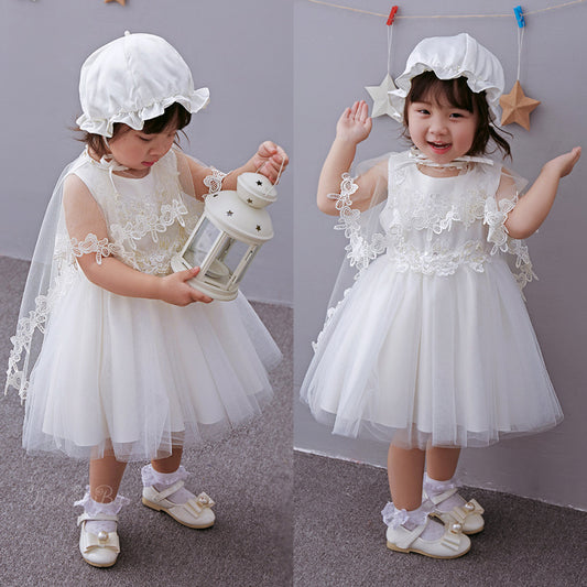 2021 full moon baby baby wash dress Princess Dress Baby Dress shawl Hat Winter Dress Skirt