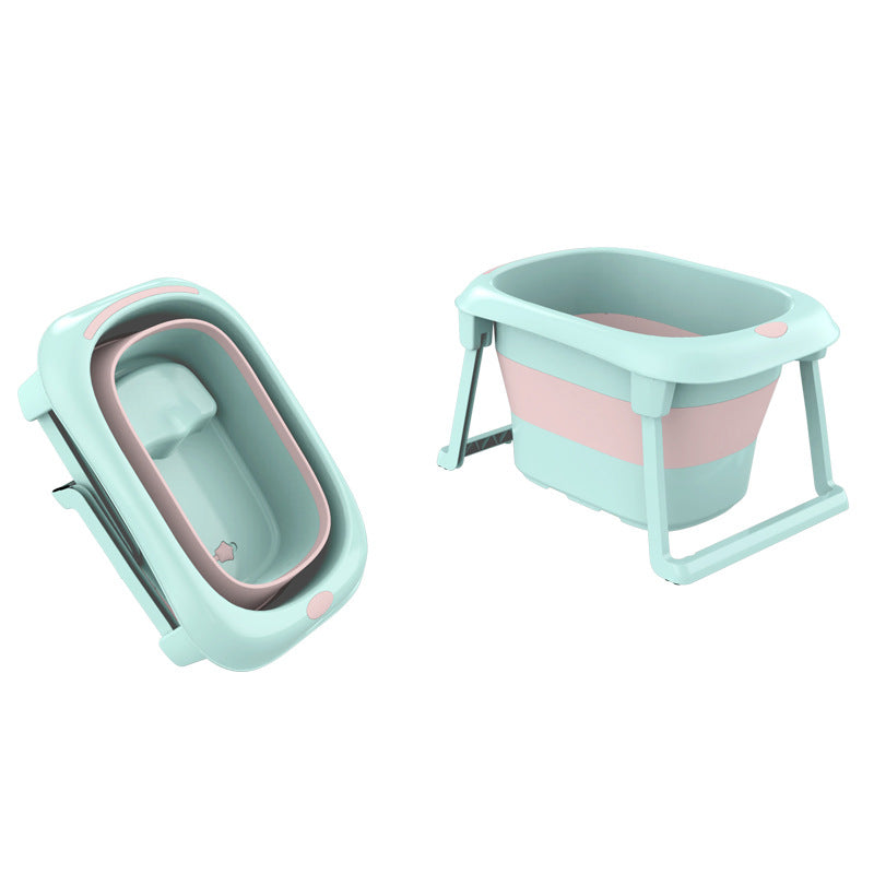 Baby Shining 0-10Y Children Folding Bath Tub Height 44.5cm Baby Bath Seat Insulation Non Slip Easy Storage Kid Widen Bath Bucket