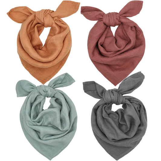 Bamboo Cotton Double Dyed Gauze Handkerchief Baby Bib Baby Scarf Bath Towel