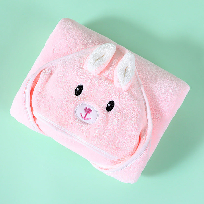 Coral Fleece Baby Bath Towel Bathrobe
