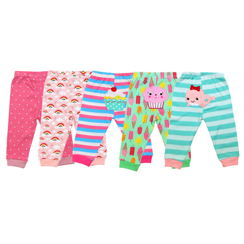 Fashionable And Simple Baby Cartoon 5-Piece Pants