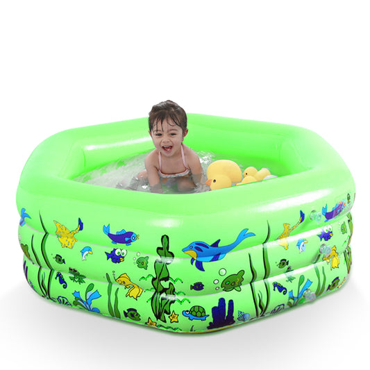 Cartoon Inflatable Swimming Pool Kids Bathing Tub Outdoor Home Games Paddling Pool